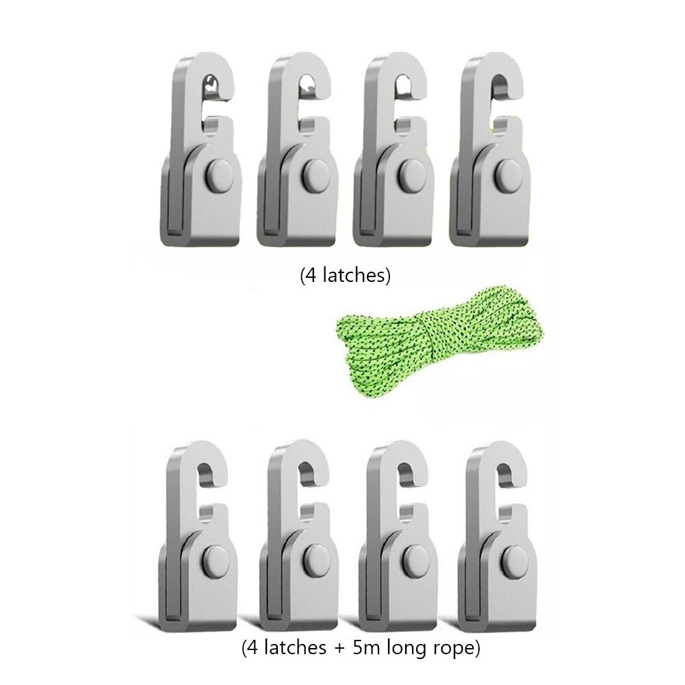 Cheap Goat Tents 4pcs Automatic Lock Hooks Multifunctional Free Knot Easy Fast Tighten Rope Accessories Camping Tent Self locking Hooks with 1pc   